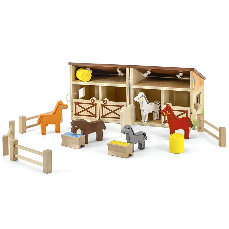 Viga Toys Foldable Wooden Farm Playset 3Y+