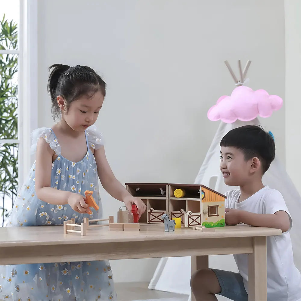 Viga Toys Jeu de Ferme Stable Pliable  3A+