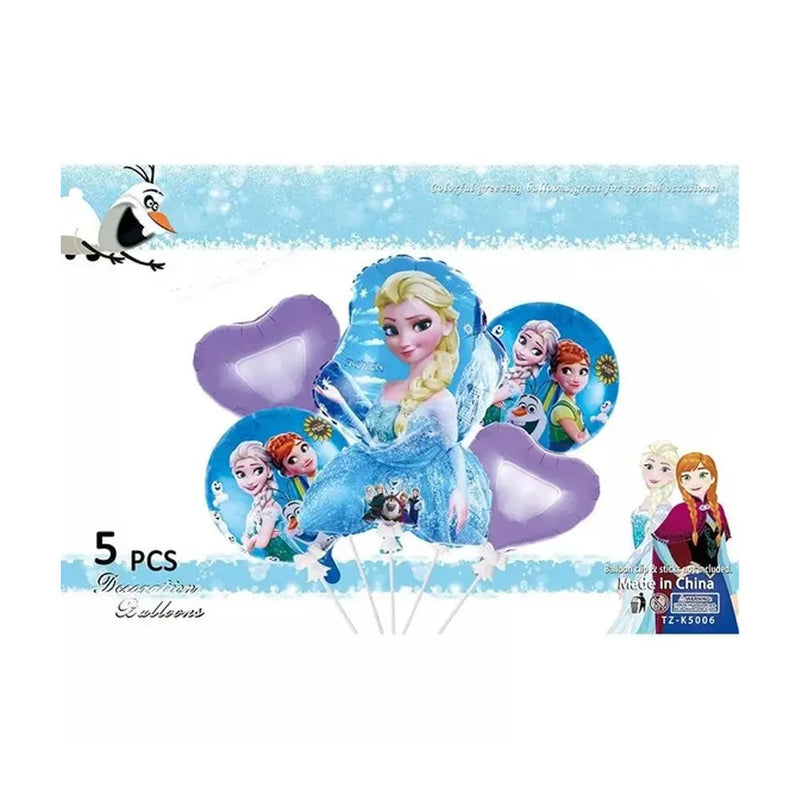 Pack 5 Pièces Ballons Anniversaire Thème Frozen