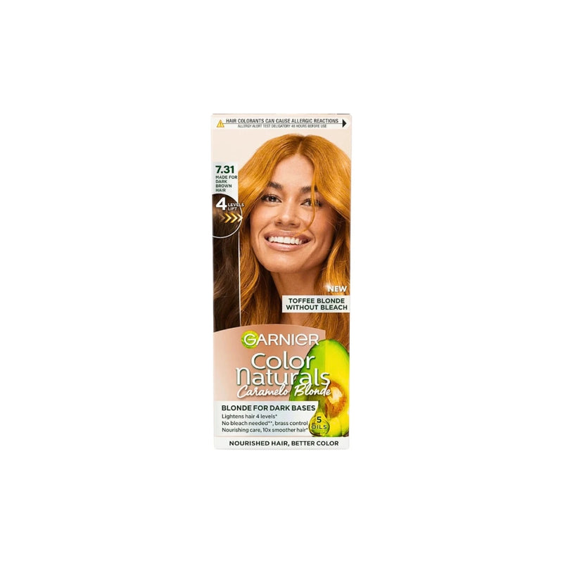 Garnier Color Naturals Permanent Hair Colour 7.31 Caramel Toffee Blonde