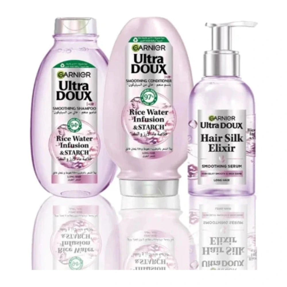 Garnier Ultra Doux Routine Eau de Riz – Shampooing + Sérum + Après-Shampooing