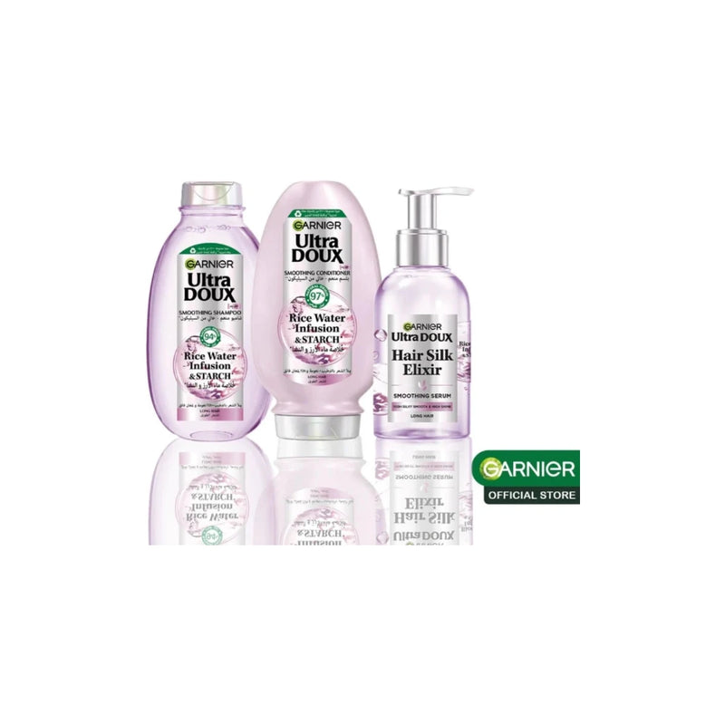 Garnier Ultra Doux Rice Water Routine – Shampoo + Serum + Conditioner