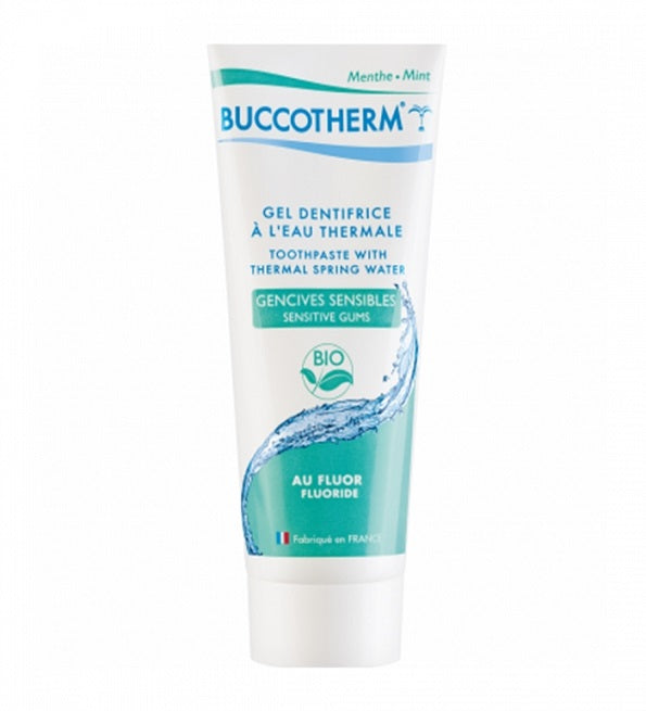 BUCCOTHERM PASTA DENTAL ORGÁNICA GEL ENCÍAS SENSIBLES CON FLÚOR 75ML
