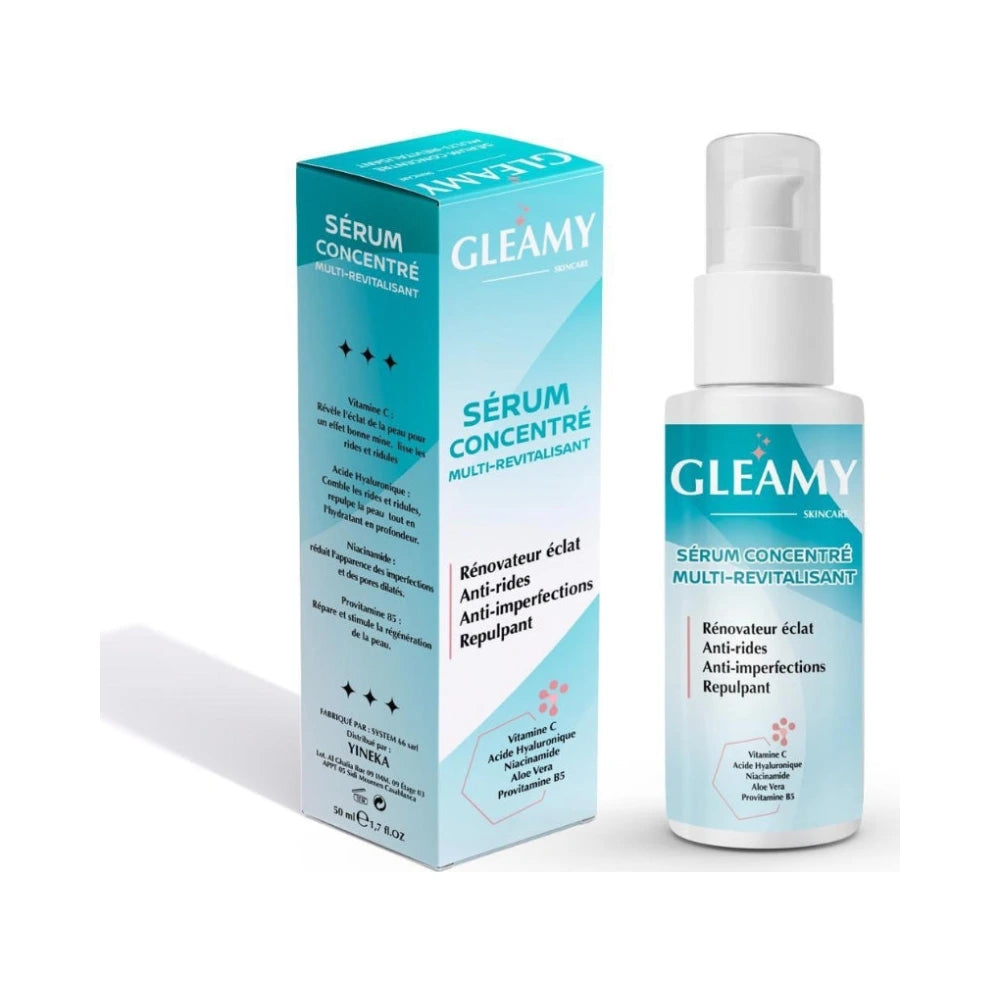 Gleamy Sérum Concentré Multi-revitalisant 50 ml – flacon et étui