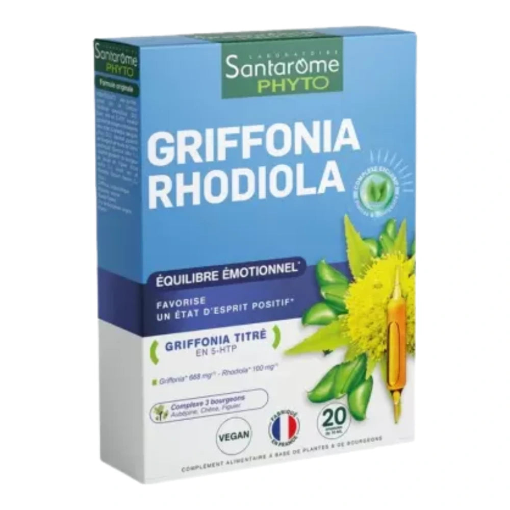 Santarome Griffonia Rhodiola – boîte de 20 ampoules