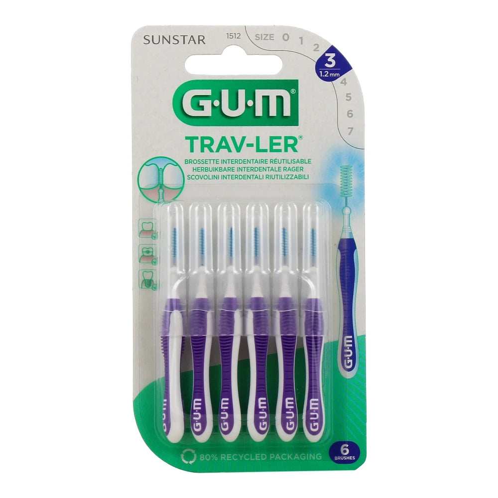 Brossettes interdentaires GUM Trav-Ler 1,2 mm (ISO 3, violet) réf. 1512