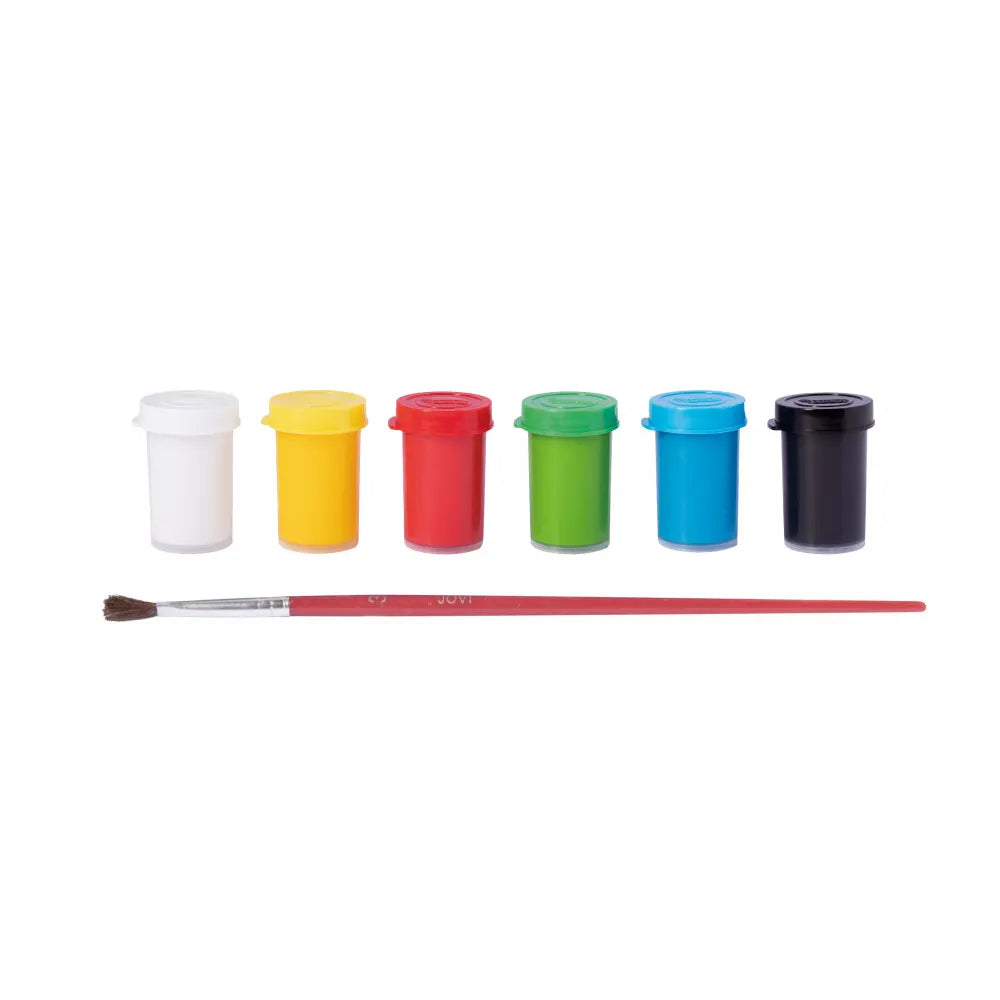 Jovi Gouache – Set de 6 Pots de 15ml avec Pinceau – Couleurs Assorties