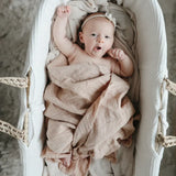Mushie Organic Cotton Muslin Swaddle Blanket - Blush :