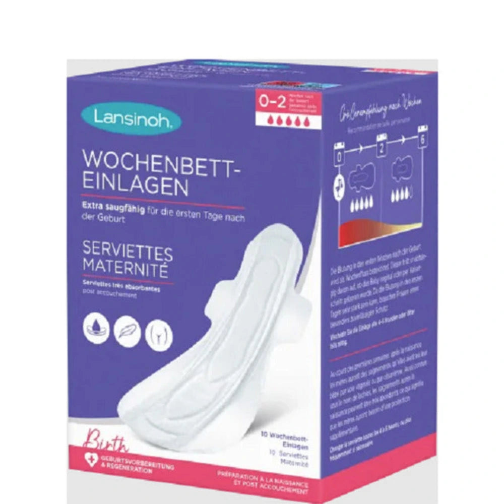 Lansinoh serviettes maternité taille L 0-2 semaines – paquet de 10