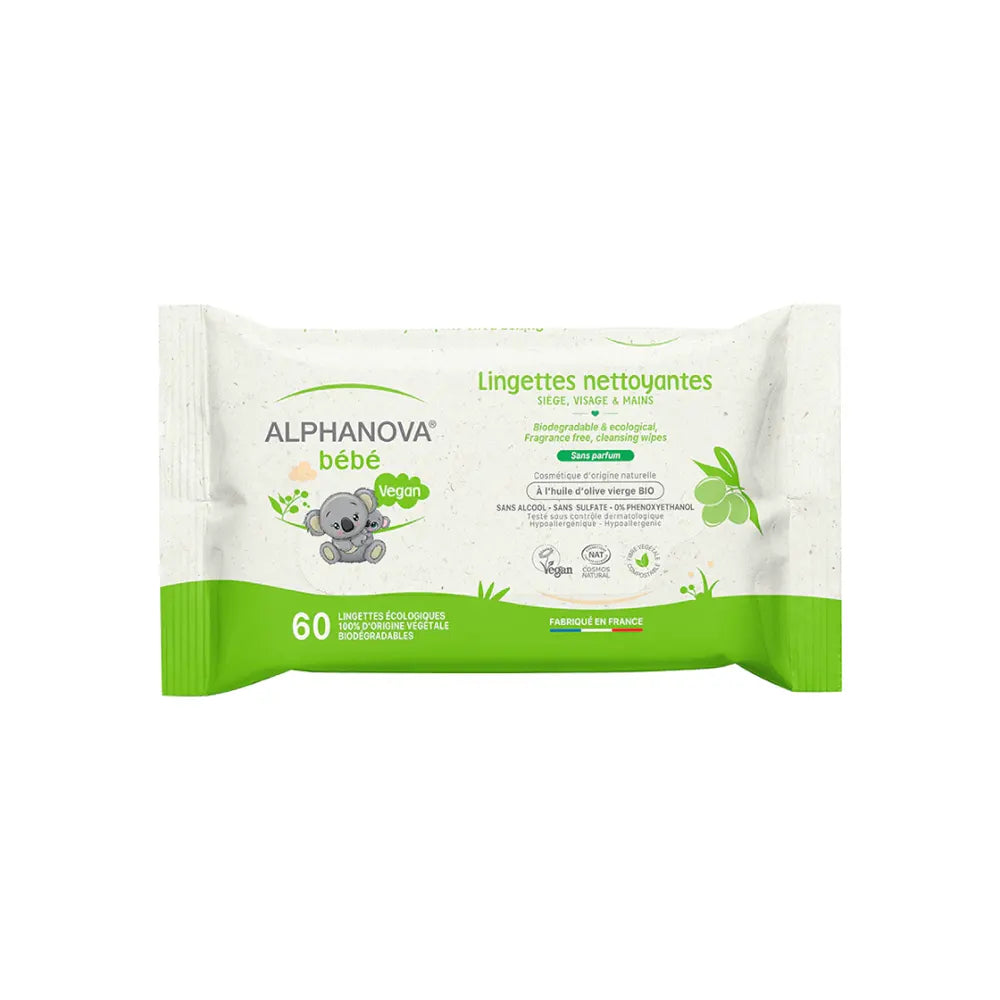 Alphanova Lingettes Nettoyantes Bebe 60 Unités