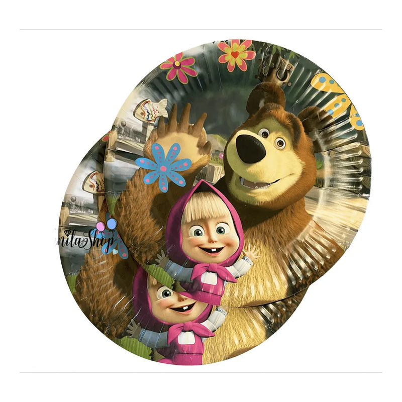 Pack of 10 Paper Plates – Masha and Bear