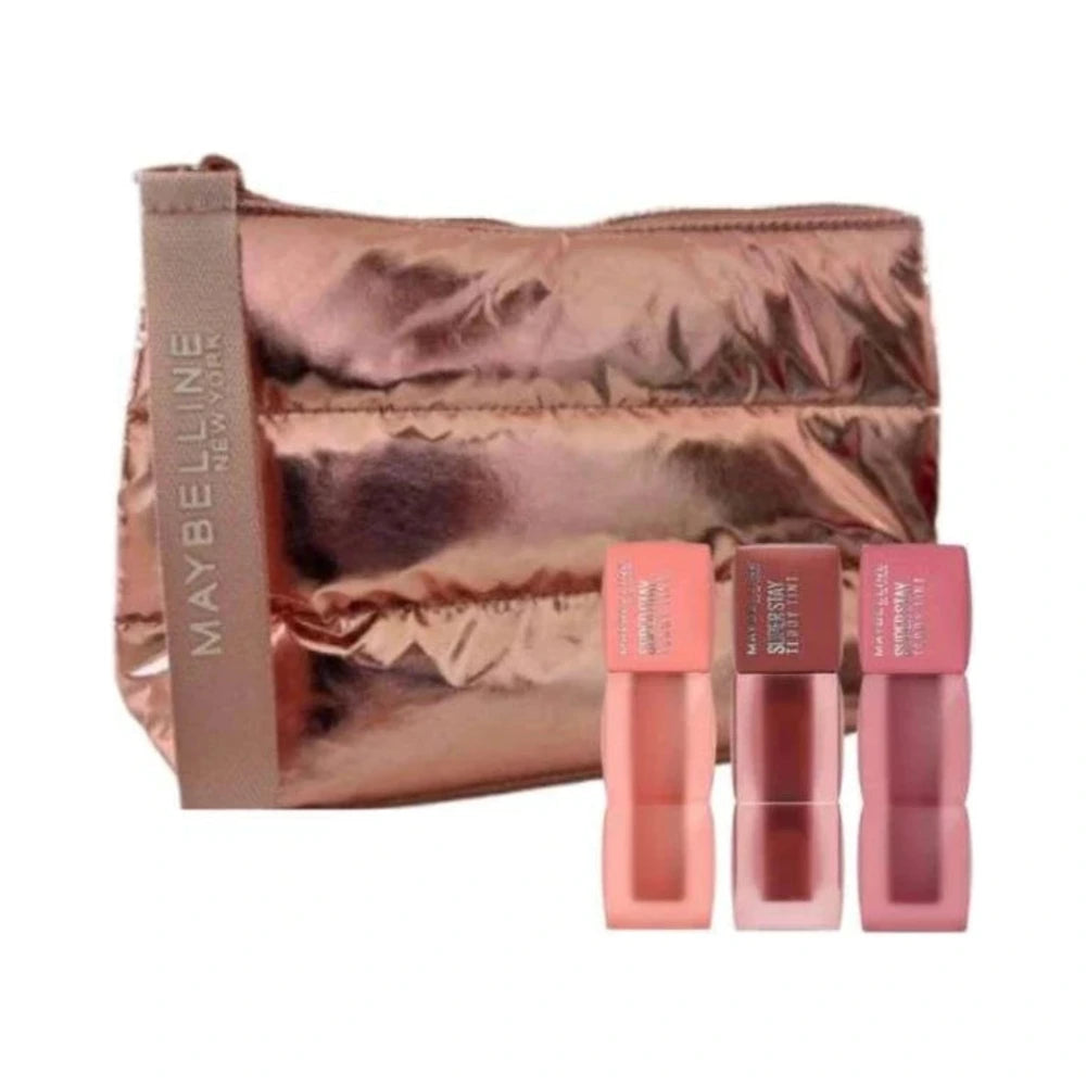 Maybelline Lot de 3 SuperStay Teddy Tint 10, 15 et 55 + Trousse Offerte