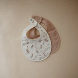 Juego de 2 baberos de muselina Mushie - Rubor / Rosa Floral