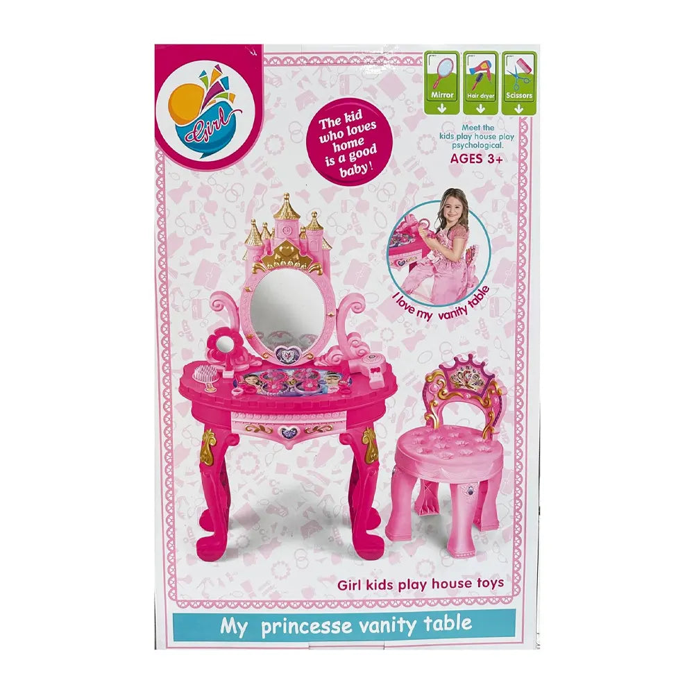 Coiffeuse Rose Ensemble Complet pour Petite Princesse - 3A+