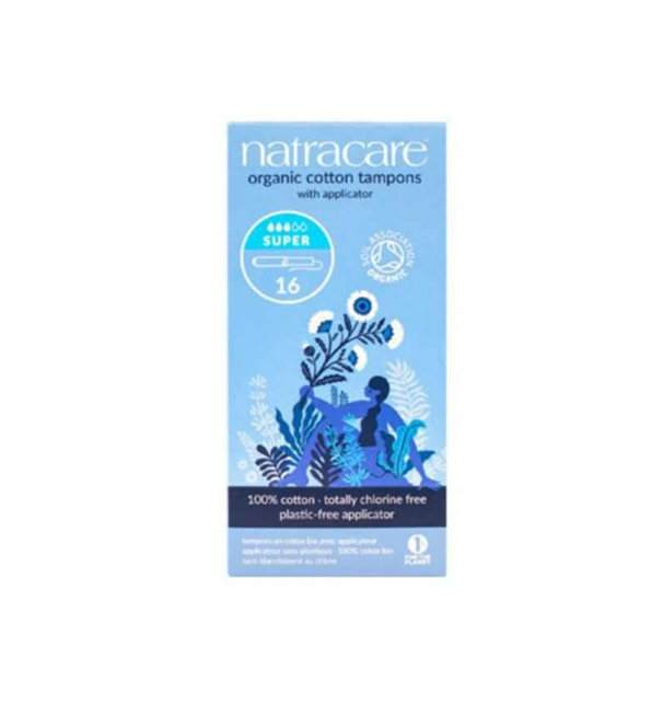 Boîte Natracare 16 tampons Super coton bio avec applicateur