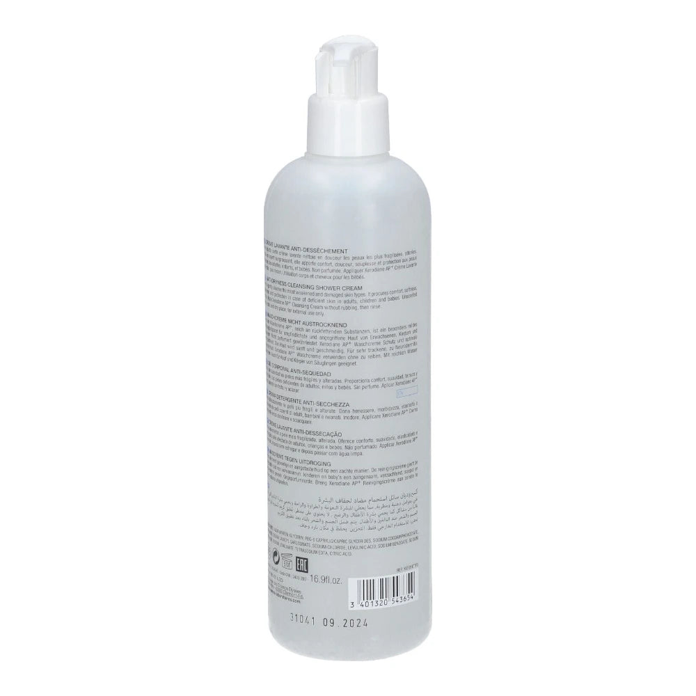 Dos du flacon Noreva Xerodiane AP+ Crème Lavante 500 ml avec composition