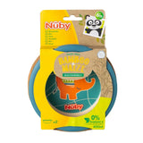 Nuby 2-Piece Bamboo Print Bowl - Blue