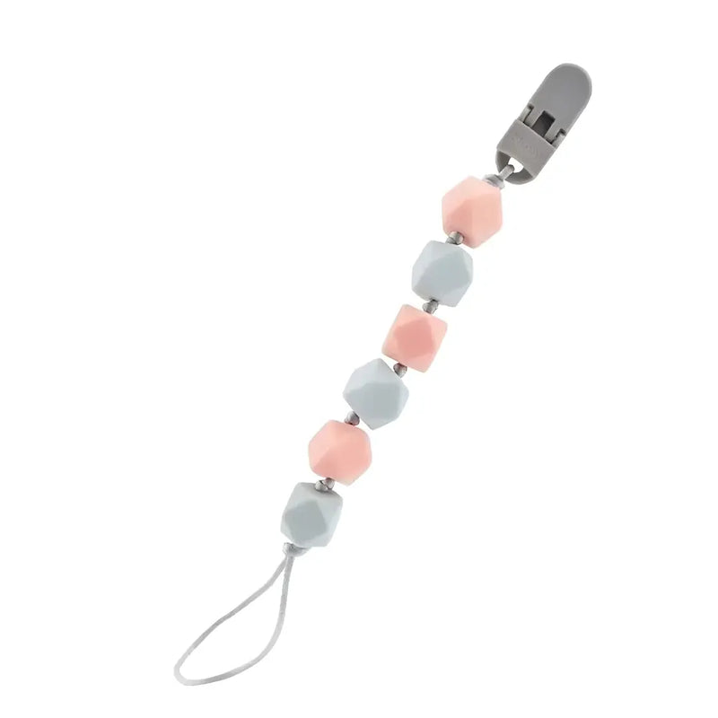 Nûby Clip para Chupete con Perlas de Silicona 0M+ - Rosa