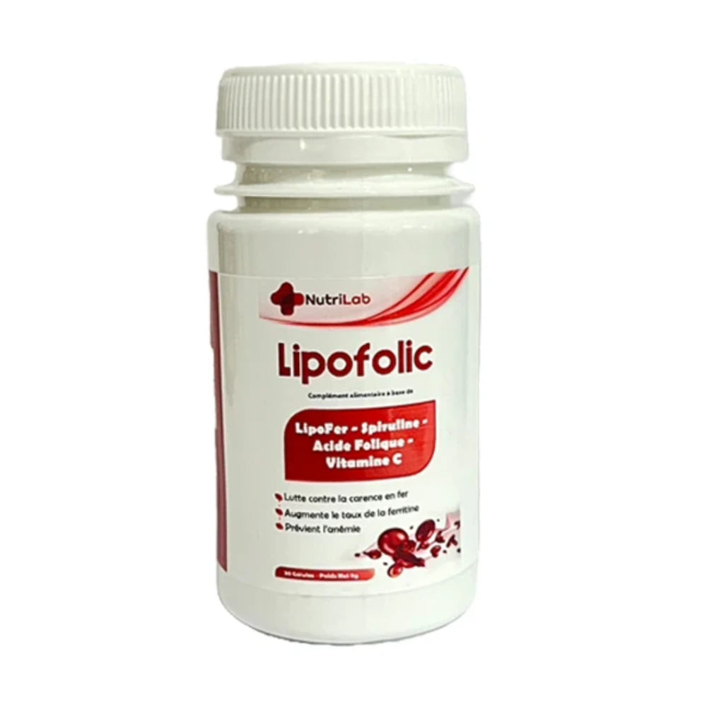 Nutrilab Lipofolic Fer – boîte de 30 gélules