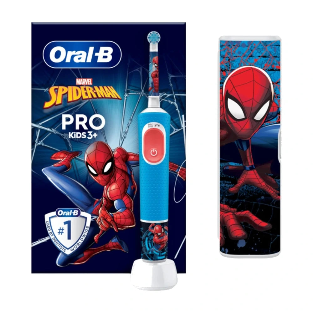 Oral-B Kids Spiderman brosse à dents électrique rechargeable dès 3 ans – coffret