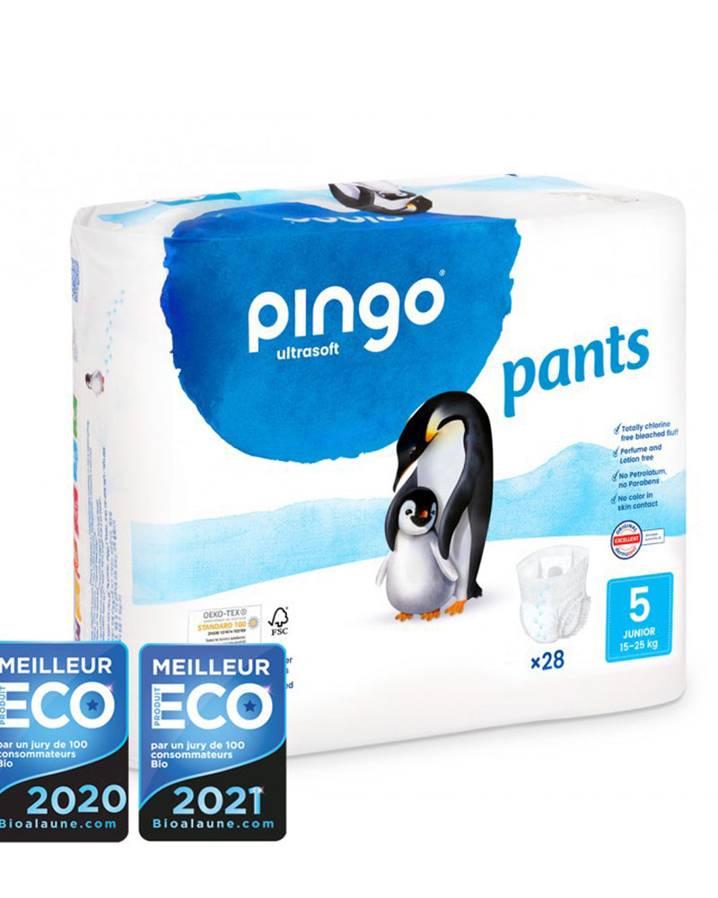 Couches Culottes Écologiques Pingo Taille 5 - (12-25Kg) 28 Unités