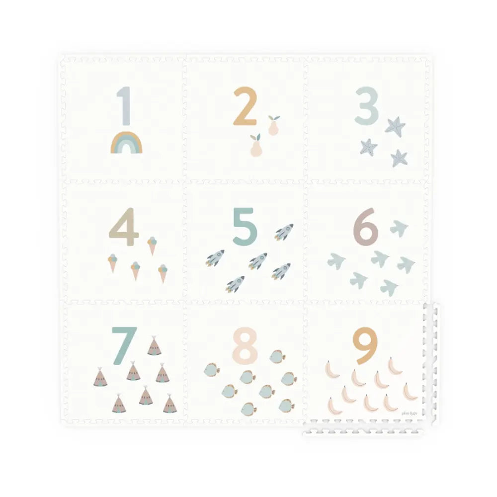 Play&Go Tapis de jeu puzzle 2en1 Réversible EEVAA - Numbers Dots