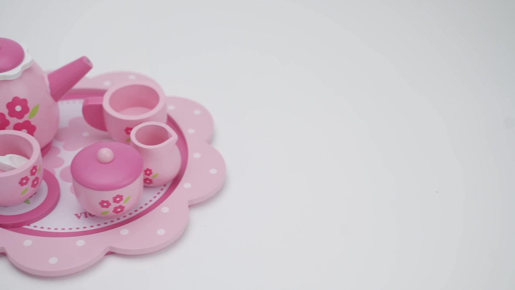 Viga Toys Service Pause Thé avec Plateau Rose 18M+