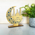 Wooden Moon Ramadan Decoration - Blue
