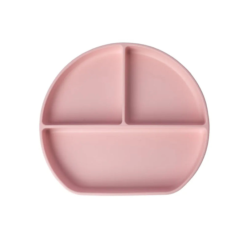 YUMMY Silicone Multi-Compartment Plate with Suction Cup 4M+ - Pastel Pink