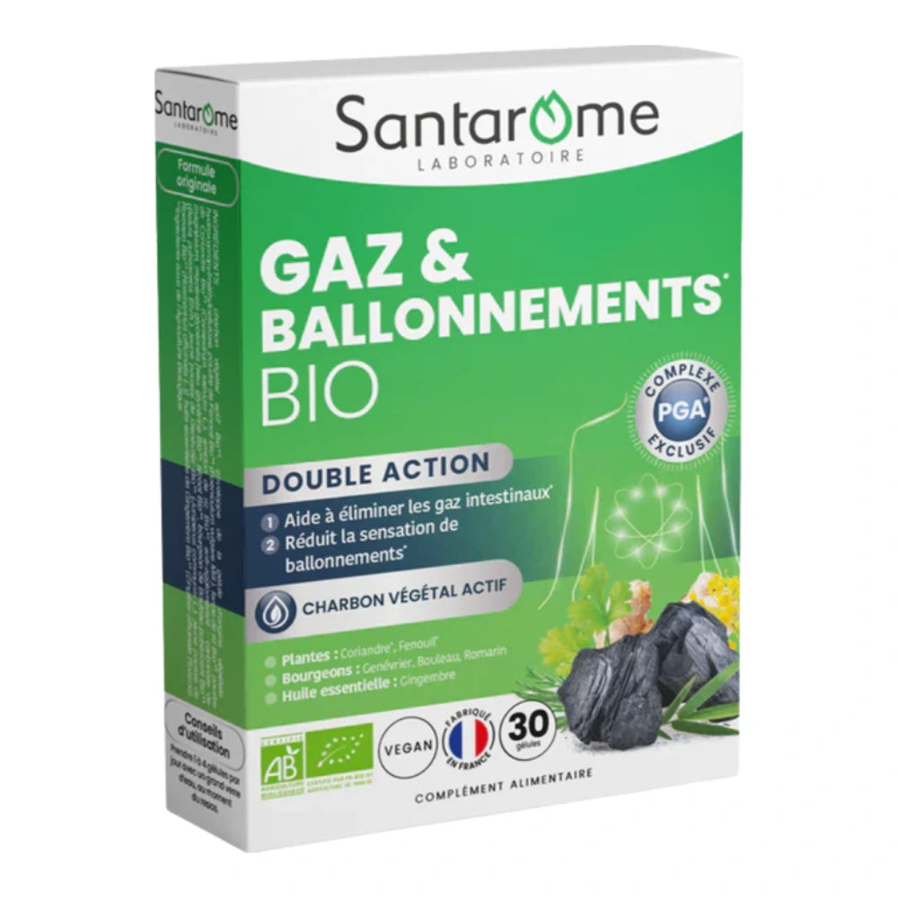 Santarome Gaz & Ballonnements Bio – boîte de 30 gélules