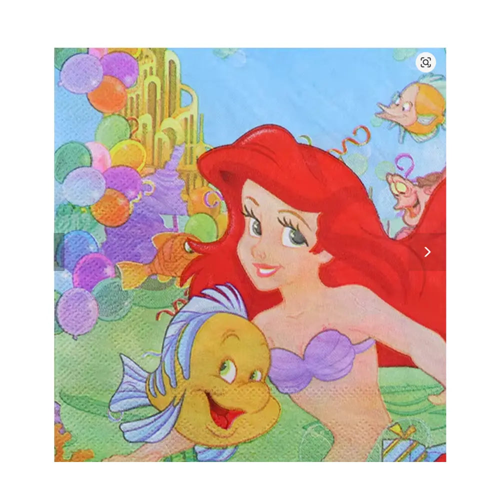 Pack de 10 Serviettes en Papier – La Petite Sirène