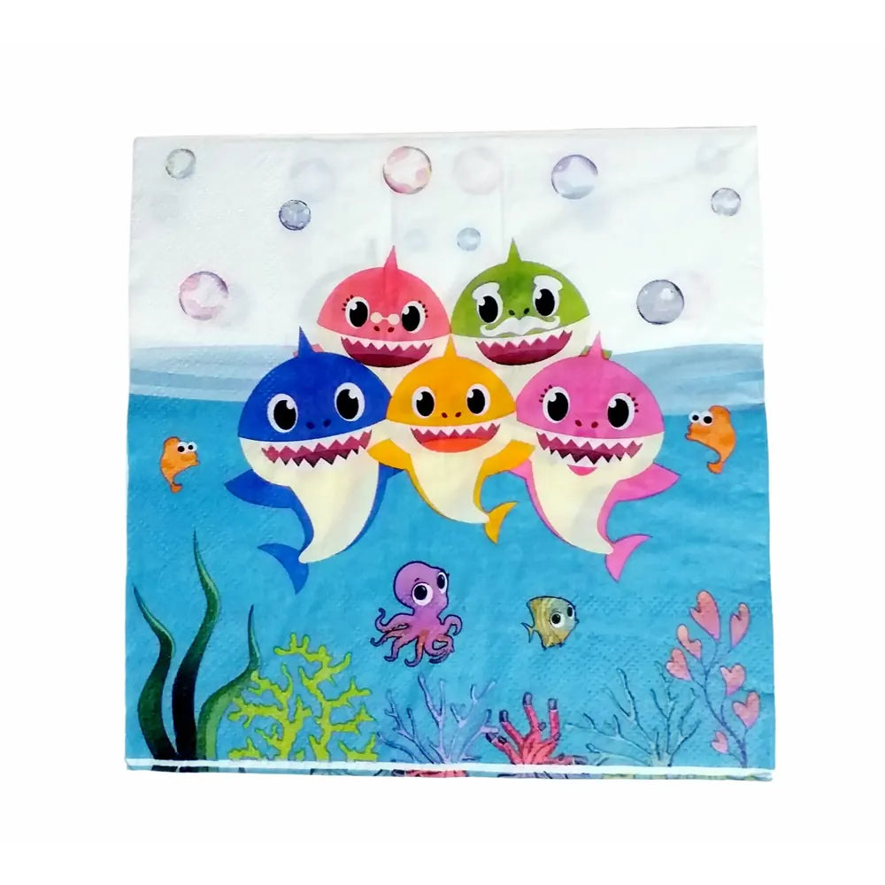 Pack de 10 Serviettes en Papier – Baby Shark