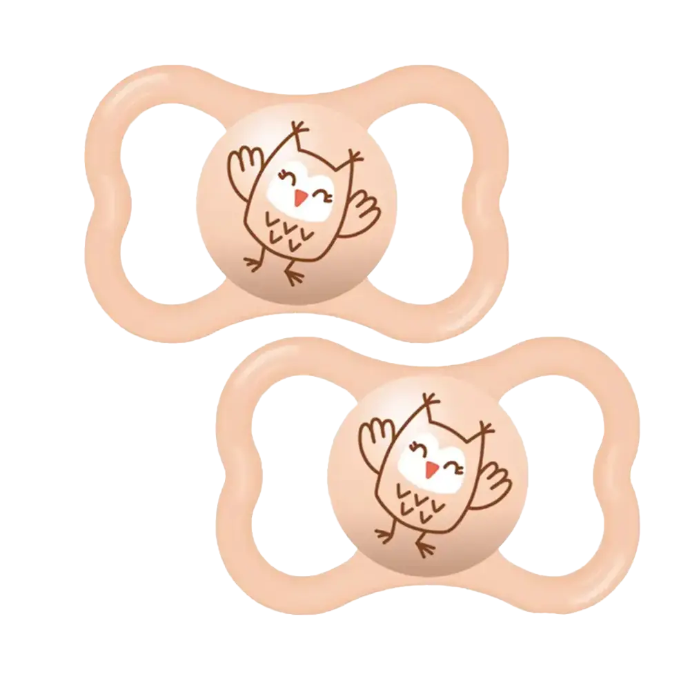 Set of 2 MAM Mini Air Pacifiers 6M+ - Orange & Beige
