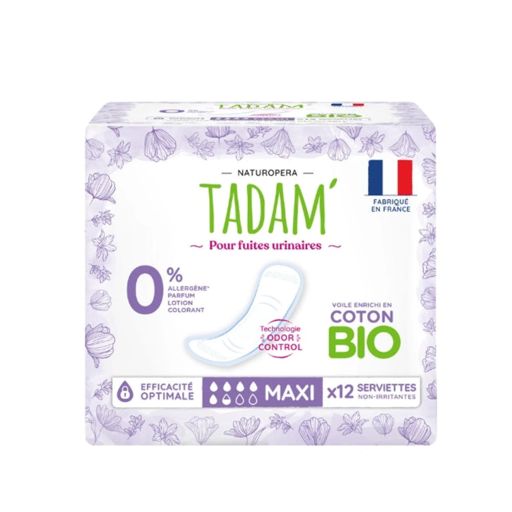 Tadam' serviettes fuites urinaires Maxi – paquet de 12