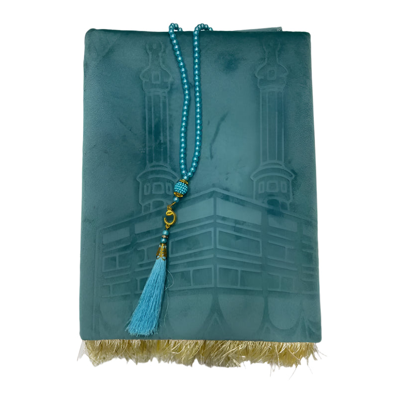 Coffret Tapis de Prière Premium & Chapelet Perles - Turquoise