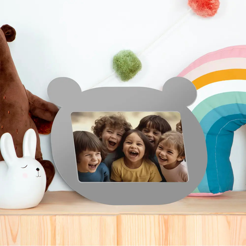 Wlidaty Home Cadre Photo Tête Ours - Gris