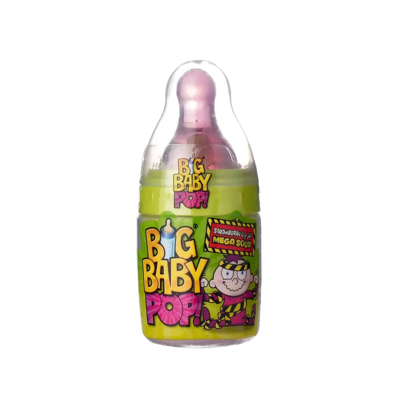 Bazooka Candy Brands Big Baby Pop 32g Mega Sour - Fresa