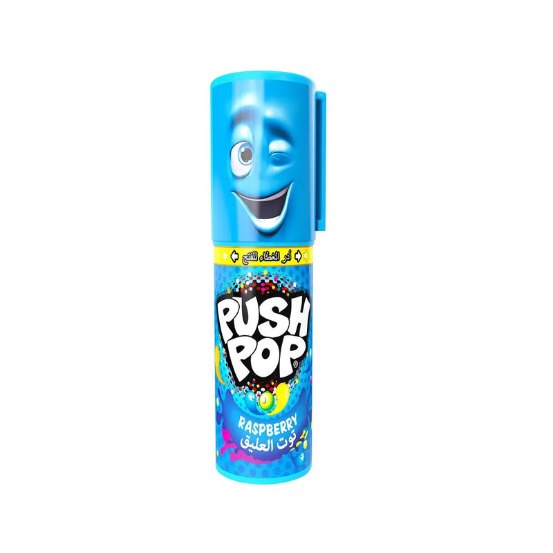 Bazooka Candy Brands Push Pop 15g - Sabor Frambuesa