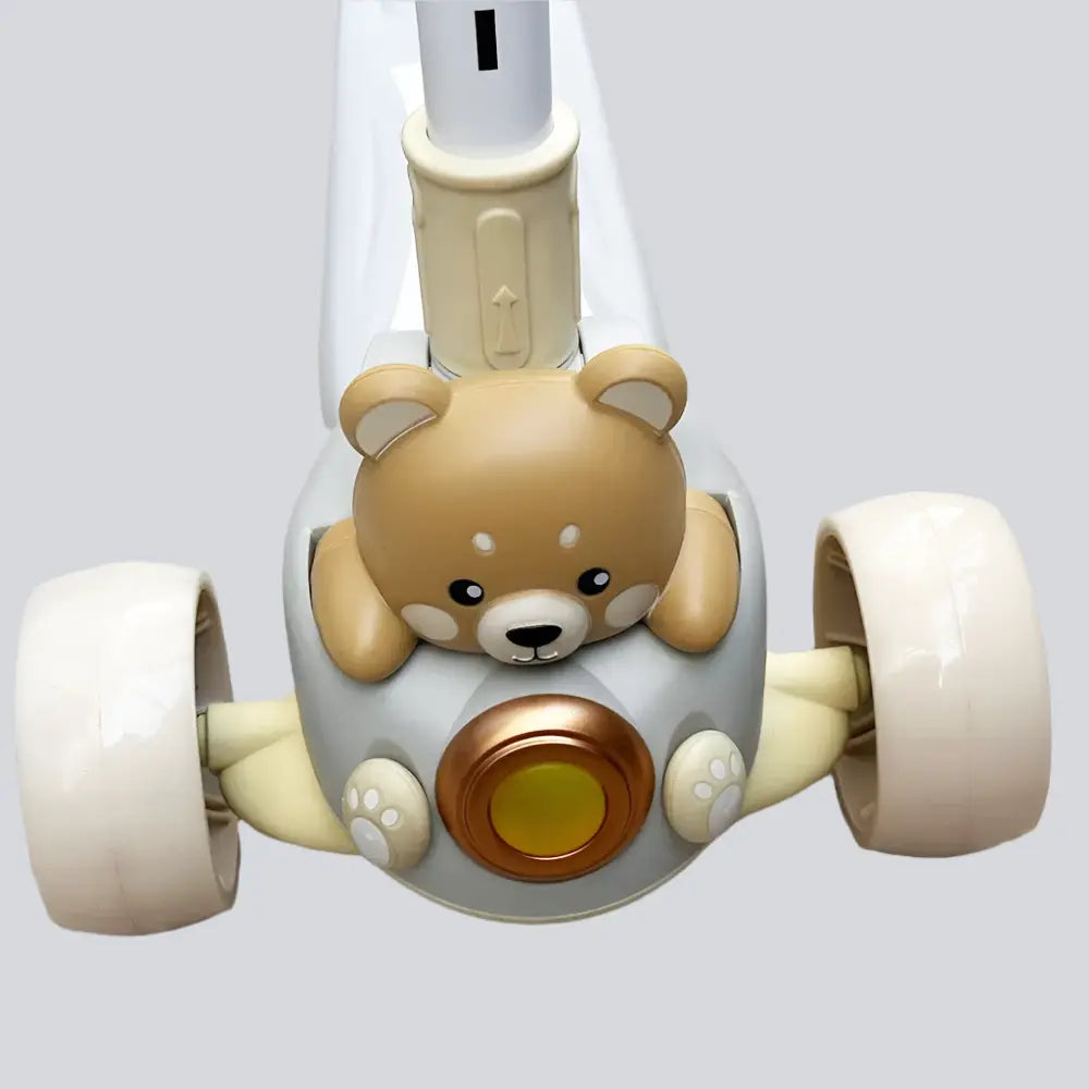Kids' 3-Wheel Scooter with Teddy Bear Beige - 3Y+