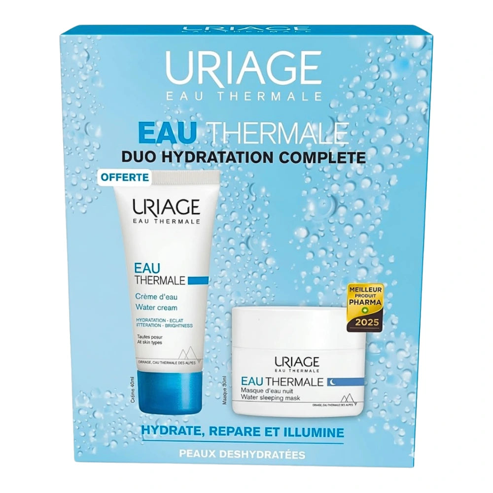 Uriage Eau Thermale coffret Duo Hydratation : Crème d'Eau 40 ml et Masque d'Eau Nuit 50 ml