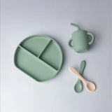YUMMY Coffret Repas Silicone Vert Pastel - 6M+