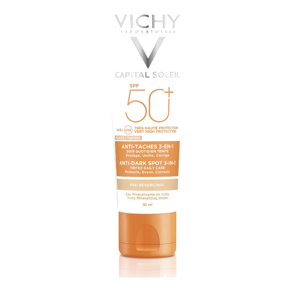 Vichy Capital Soleil Soin Anti-Taches Teinté 3en1 SPF50+ – tube 50 ml