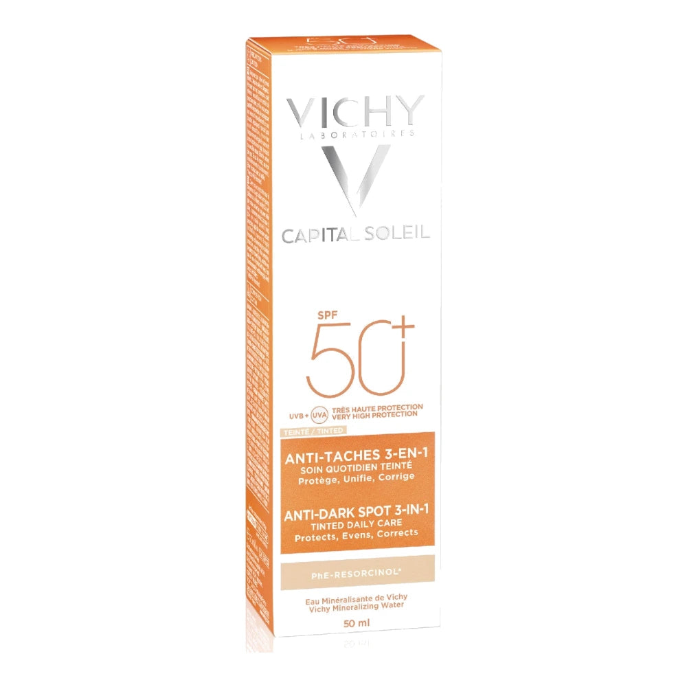 Vichy Capital Soleil Soin Anti-Taches Teinté 3en1 SPF50+ – étui
