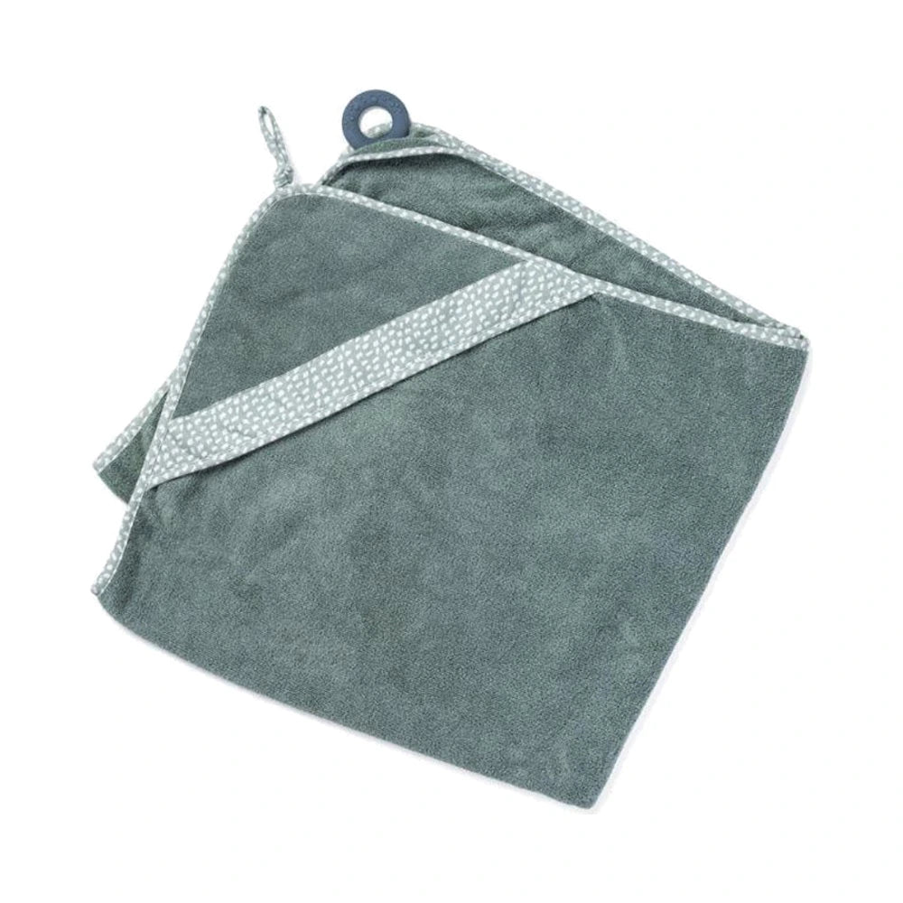 Cape De Bain XL Avec Anneau De Dentition Dry'n Play Doomoo - Vert
