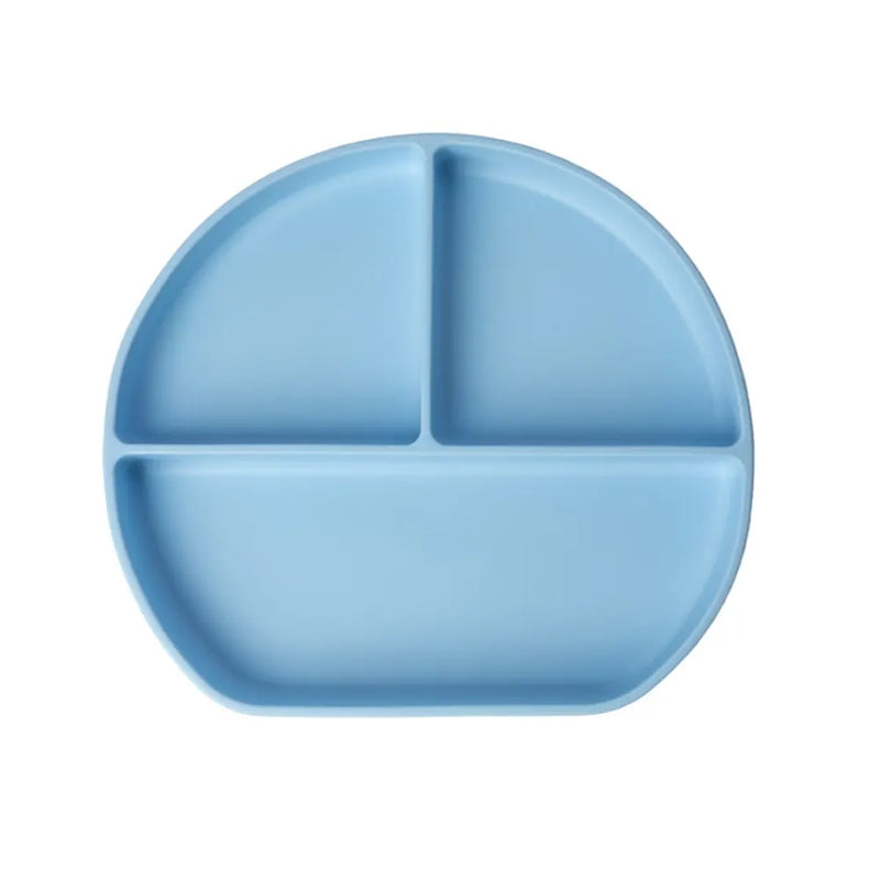 YUMMY Silicone Multi-Compartment Plate with Suction Cup 4M+ - Sky Blue
