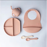 YUMMY Bavoir en Silicone avec Poche 9M+ - Rose Blush