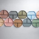 YUMMY Assiette en Silicone Multi-Compartiments avec Ventouse 4M+ - Caramel