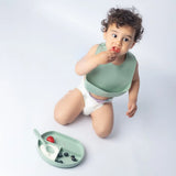 YUMMY Assiette en Silicone Multi-Compartiments avec Ventouse 4M+ - Caramel