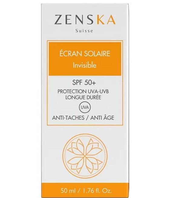 Zenska écran solaire invisible 50 ml – tube vu de face