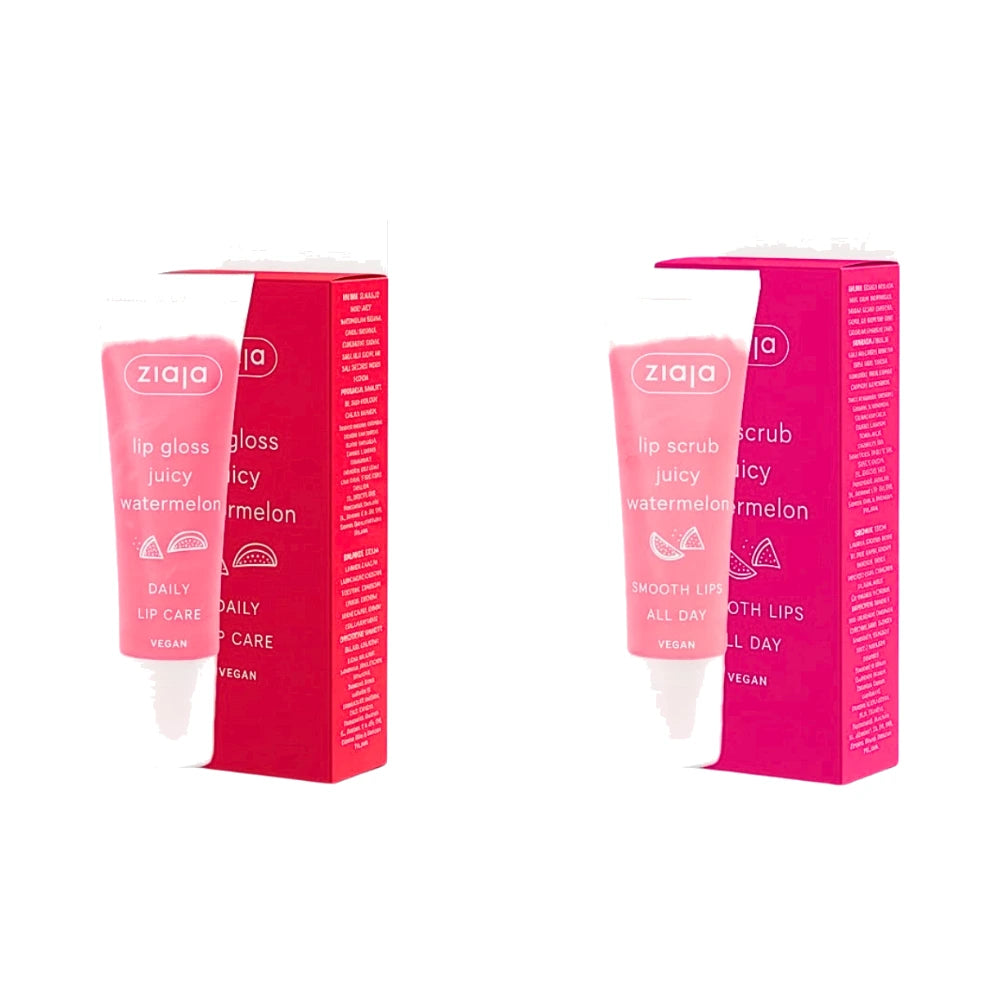 Ziaja duo pastèque, gloss à lèvres et gommage lèvres 12 ml